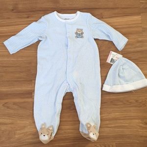 Little Me footies with matching hat